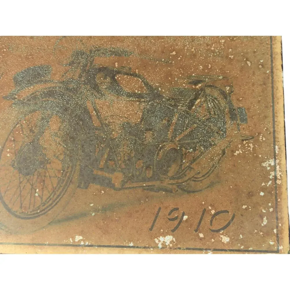 Vintage‎ 1910 Metal Motorcycle Sign 